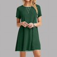 thumbnail image 4 of Birdeem Robe Mini Ample pour Femmes, Mode Décontractée, Manches Courtes, Unie, Col Rond, 4 of 12