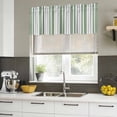 thumbnail image 4 of Sage Green Grey Stripe Curtain Valances for Windows, Kitchen Valance Window Treatments Panel 2 Pack, Farmhouse Minimalist Striped Rod Pocket Short Curtains for Bathroom Bedroom 54 x 18 Inch, 4 of 8