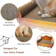 thumbnail image 4 of LitaiL Cat Scratcher Board, 22"L Large Cat Scratcher Couch Cat Cardboard Scratcher for Indoor Cats, Brown, 4 of 9