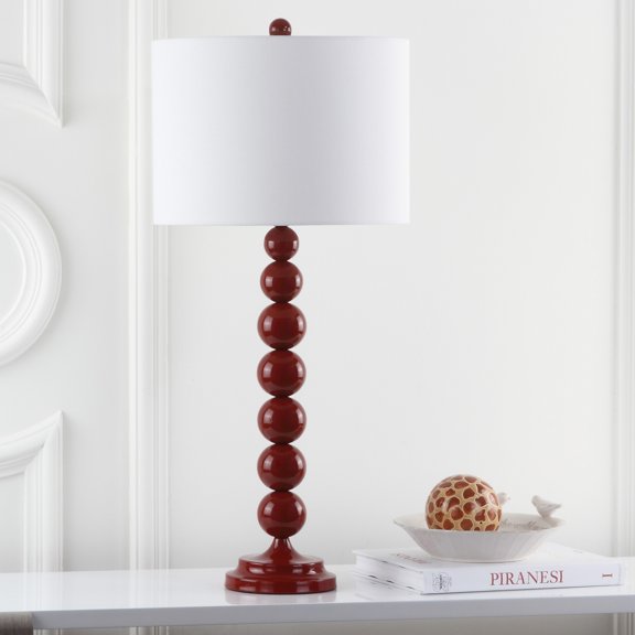 SAFAVIEH Jenna Stacked Ball Table Lamp (Set of 2) | Red |