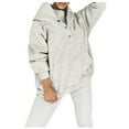 thumbnail image 3 of Women's Three Piece Tracksuit Set - Hoodie Vest Sweatpants Solid Color Outfit - Polyester Cotton Blend, Medium Thickness, Casual Sports Style for All Occasions, 3 of 7