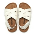 thumbnail image 5 of eileial Girls Boys Sandals with Cork Footbed Adjustable Buckle Summer Open Toes Flat for Kids Toddler,White 1.5, 5 of 6