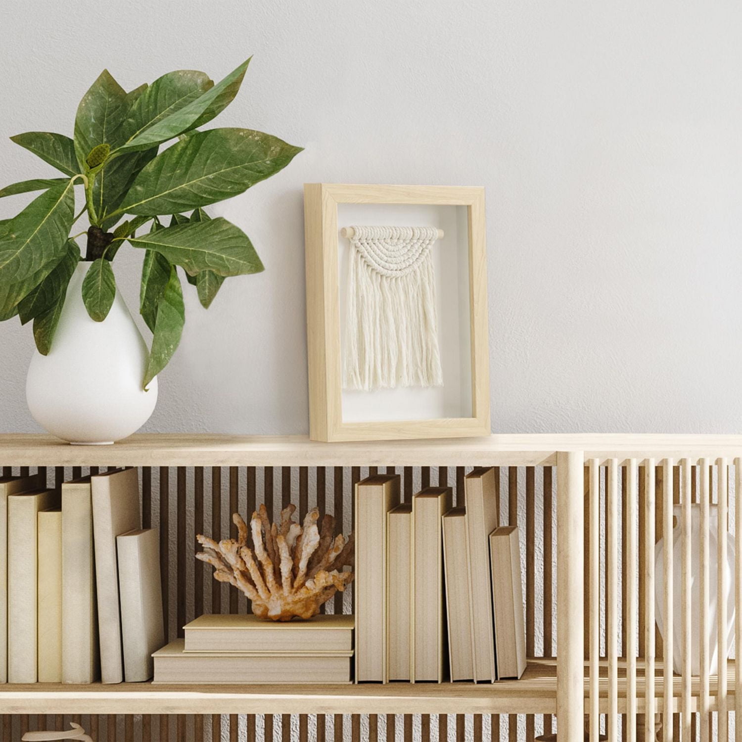 hometrends Woven Macrame Design 3 Framed Art