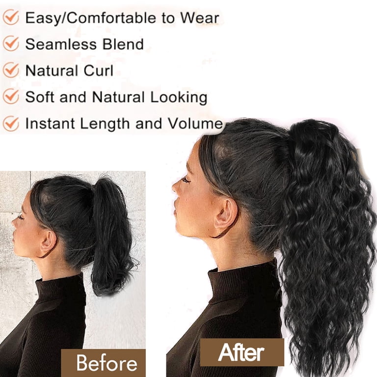24 Inch Wavy Ponytail Extension Claw Clip on Hairpiece for Women HAIRRO Claw Clip Ponytail Extension 24 main image 3