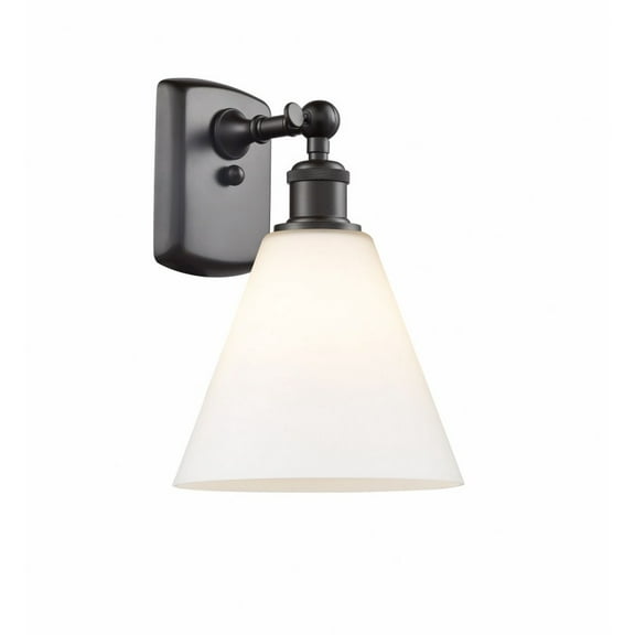 Innovations Lighting  Berkshire Glass - 1 Light 8" Sconce Seedy/Matte Black
