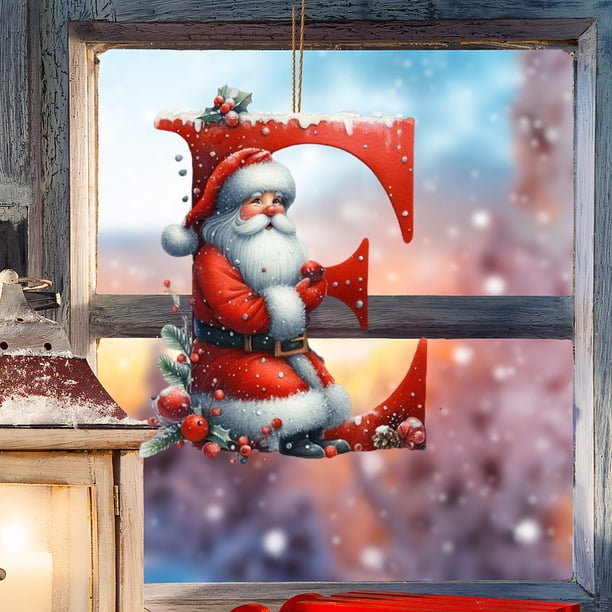 Adornos navideños, adornos navideños, regalos navideños, letras colgantes, decoración de acrílico, árbol de Navidad plano, decoración para fiestas en el hogar, colgante de regalo, letra plana de acríl