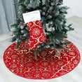 thumbnail image 1 of AMERTEER Tree Skirt Christmas Under Tree Foot Mat Snowflake Decoration Polyester Floor Gift Stocking Pad Set, 1 of 10