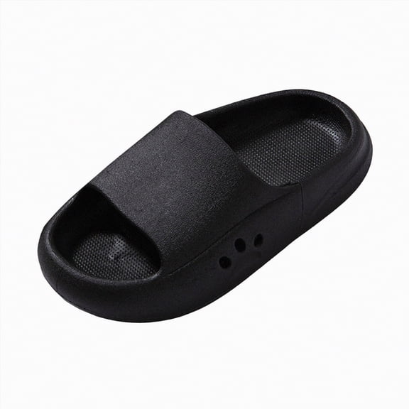 HCNTES Kids Boys Girls Soft Comfort Slides Non-Slip Sandals Spring Summer Water Shoes for Toddler Pool Beach Shower Casual Loungewear(Z01-Black,12)