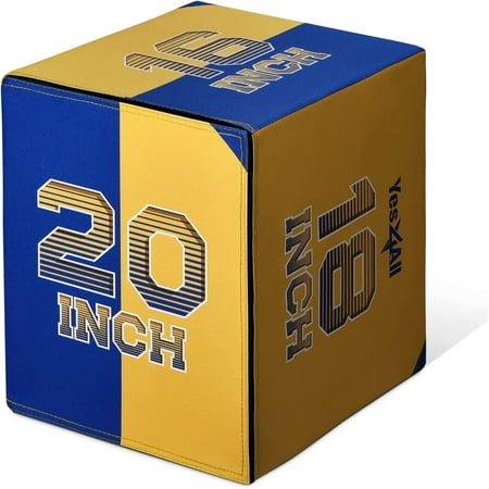 Yes4All 3-in-1 20"x18"x16" Soft Plyo Box Wooden Core, Foam for Jumping Exercise, Crossfit, Basketball Version