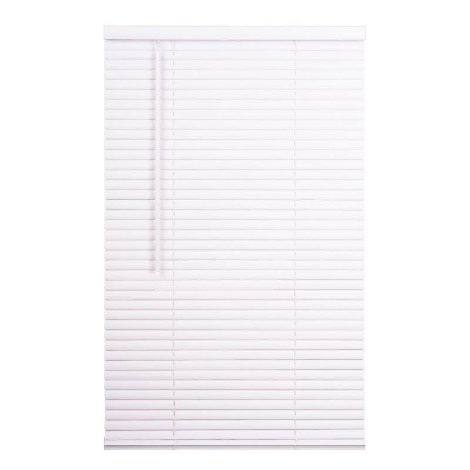 Lotus Cordless Vinyl Mini Window Blinds, White 71 in x 72 in