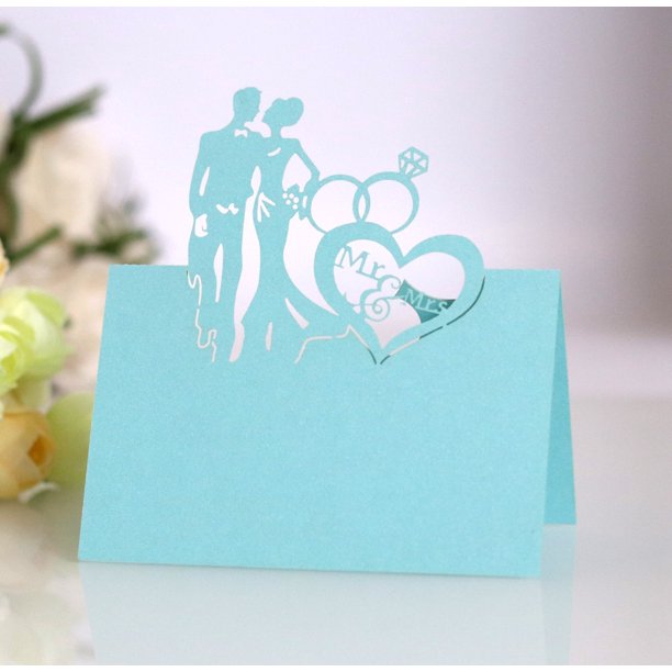 Diseño de banquete de boda hueco, tarjeta de asiento de boda de amor rosa, tarjeta de mesa de decoración de novia