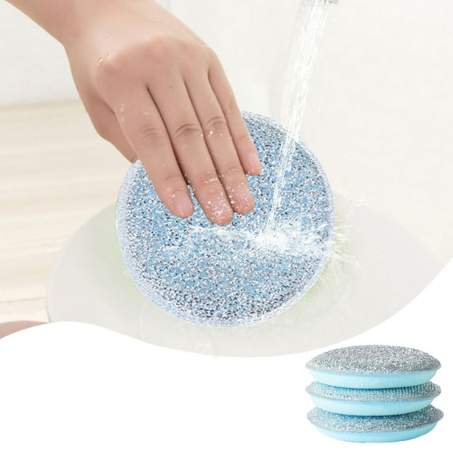Double Sided Dishwashing Sponge Three Pack Kitchen Pot And Dishwashing Cleaning Cloth Household Non Stick Oil Degreasing Dishwashing Cloth Scouring Pad