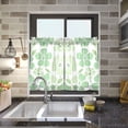 thumbnail image 4 of Yayeee Kitchen Curtains Tier Pair Light Filtering 27"x36" Rod Pocket Short Cafe Window Panel, Green Floral, 4 of 7