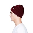 thumbnail image 5 of Dalix Embroidered Smile Face Beanie in Maroon, 5 of 5