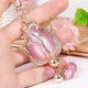thumbnail image 3 of Llavero de coche, llavero antipérdida personalizado para mujer, llavero de piedra de cristal, anillos para colgar en el bolso, adorno colgante, cordón, llavero de tulipán, llave de coche, 3 of 3