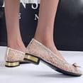 thumbnail image 5 of zuwimk Beach Sandals For Women,Women's Wedge Sandals With Pearls Across The Top Platform Sandals High Heels Gold, 5 of 5