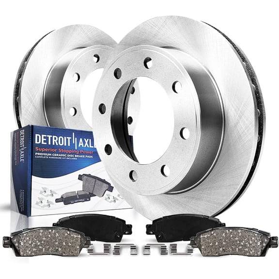 Detroit Axle - Front Brake Kit for 2012-2022 Ford F-250 Super Duty, 2013-2022 Ford F-350 Super Duty Disc Brake Rotors Ceramic Brakes Pads Replacement : 14.29" inch Rotor