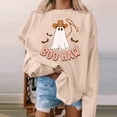 thumbnail image 4 of DDAPJ pyju Halloween Sweatshirts for Women 2024,Oversized Long Sleeve Raglan Sweatshirt Western Ghost Graphic Cute Pullover Lightweight Party Shirts Fall Fashion Tops, 4 of 5