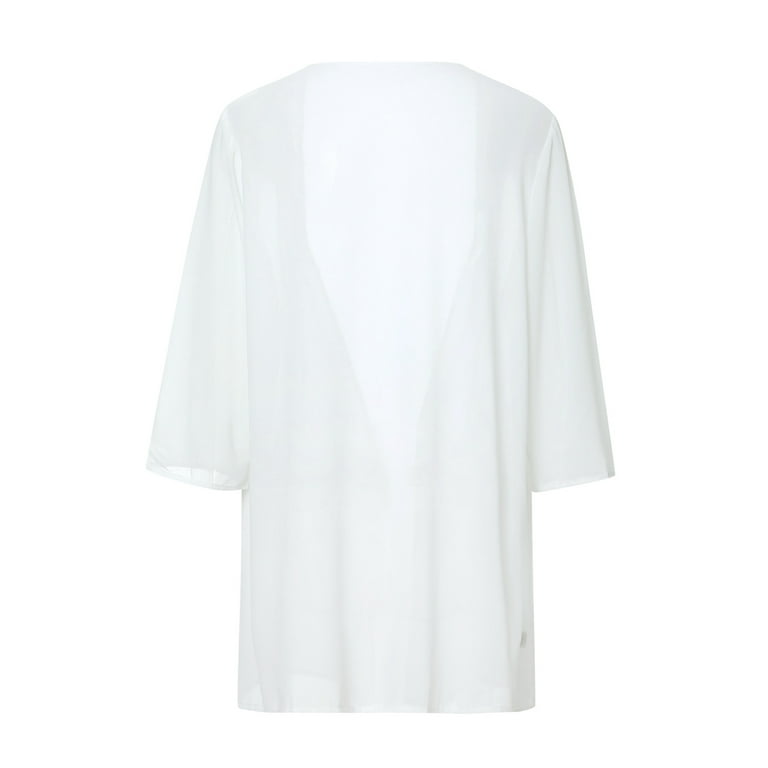 White sheer shop cover up jacket