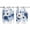 SteelBlue MidnightBlue, variant on White Blue Floral Kitchen Curtains 72 Inch Length, Elegant Leaves Spring Flowers Grommet Top Bedroom Living Room Curtains, Light Filtering Cafe Curtain Drapes 2 Panels Set 104''x72''