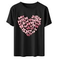 thumbnail image 5 of FDGIU Women's Valentine's Day Short Sleeve Shirt - Cute Heart Print Crew Neck Soft Casual Summer Top, 5 of 6