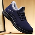 thumbnail image 5 of Domuza Fleece-lined Bowling Shoes for Men Orthopedic Shoes with Arch Support Slip On Wide Width Sneakers Non-Slip Sole Athletic Sneakers Dark Blue 8.5 (EU-42), 5 of 6