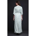 thumbnail image 2 of Bimba Robe Longue Imprimée en Rayonne à Motifs Géométriques Shibori, Taille Smockée, Fente Latérale, Robe pour Femme - Grande, 2 of 6