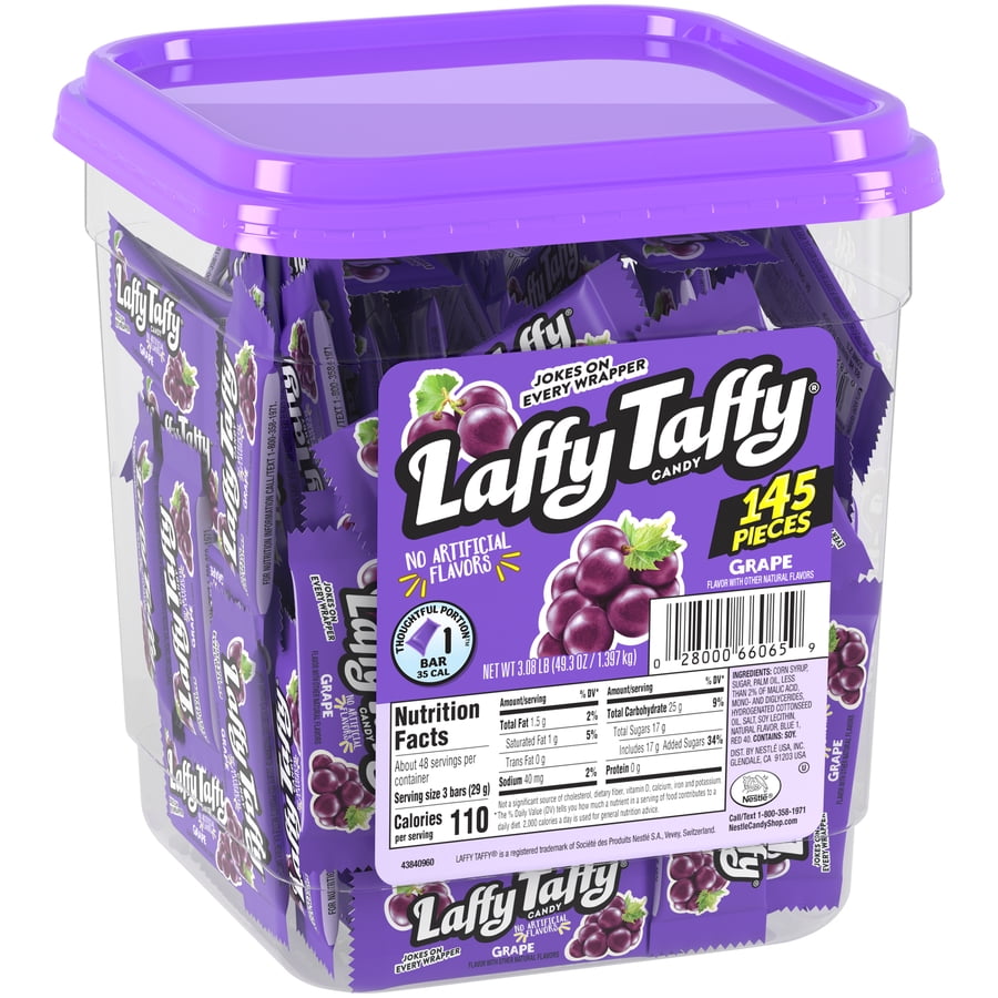 Laffy Taffy Grape Chewy Candy, 145 Ct. Tub