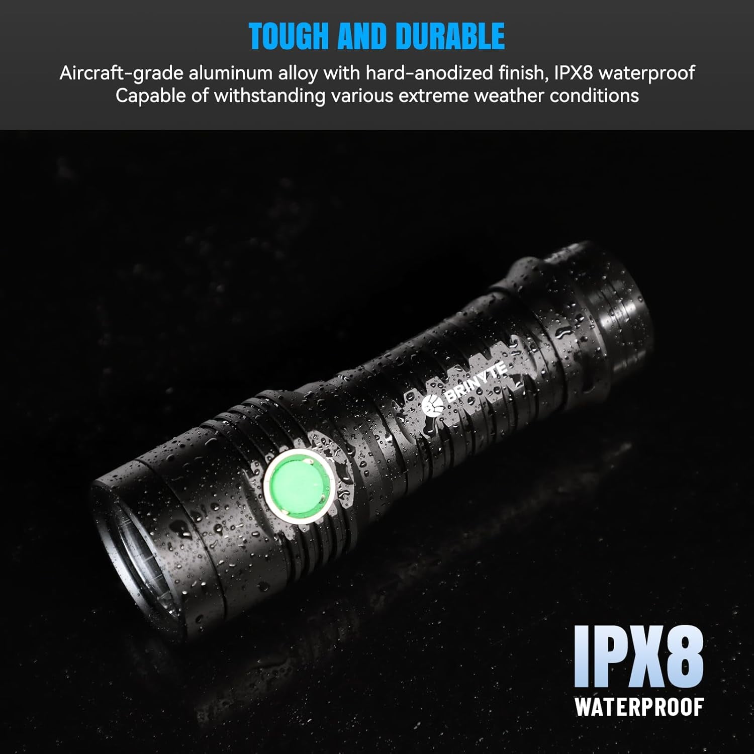 Brinyte WT01 Rechargeable Flashlight 2700 Lumens with Charging Dock, Super Bright Handheld Light High Lumens LED Night Light Flash Light for Homeuse, Outdoor, Searching, Camping & Emergency