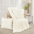 thumbnail image 4 of Home Soft Things Pompom Faux fur Throw & 2 Pillow Cover Combo - Ivory - 50" x 60"/20" x 20", 4 of 9