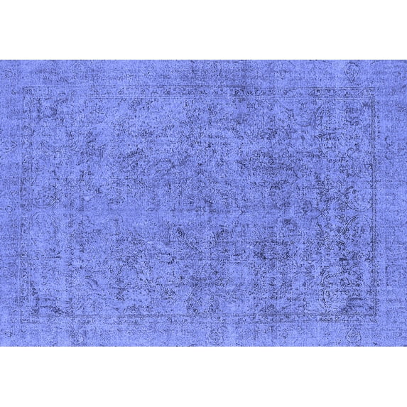 Ahgly Company Indoor Rectangle Oriental Blue Industrial Area Rugs, 7' x 9'