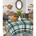 thumbnail image 4 of Black Green Grey Plaid Square/Round Tablecloths 60x60,Simple Check Stripes Lines Country Table Cloth Table Cover Indoor/Outdoor Tabletop Decor for Wedding Holiday Party Dinner Baby Shower, 4 of 7
