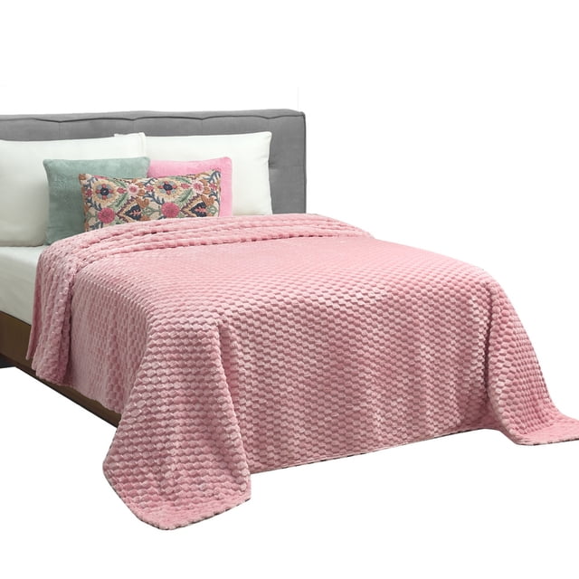 Cobertor Ligero Matrimonial Elefantito Isabela Color Rosa Suave Textura 3D