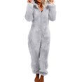 thumbnail image 1 of relayinert Warm Solid Color Sleepwear Cute And Machine Washable Easy To Wear Polyester Cozy Soft Comfort grey 3XL, 1 of 6
