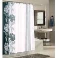 thumbnail image 2 of Live Life Floral Stripe Fabric Shower Curtain (70" x 72") - Black, 2 of 2