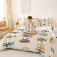 thumbnail image 3 of Castle Fairy Vintage Vehicle Twin Bedding Sets 7-Piece for Boys, Airplane Pattern Bedding Comforter Set for Bedroom, Blue Orange, 3 of 7