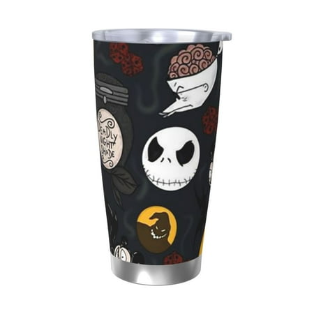 

The Nightmare Before Christmas Coffee Mug 20 Oz Insulated Stainless Steel Coffee Travel Mug | Vacuum Sealed Cartoon Design Bottle for Car & Gifts