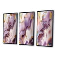 thumbnail image 3 of Designart "Purple Abstractions Gold and Purple" Abstract Shapes Framed Wall Art Set Of 3 - Gold Transitional Frame Gallery Wall Set For Home Decor, 3 of 6