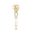 thumbnail image 4 of Rosec Jewels IGI Certified Lab Grown 1 Carat Pink Diamond Heart Engagement Ring with Halo - Pink White Diamond Crossover Ring - with Jewelry Box, 14K Yellow Gold, US 8.50, 4 of 9