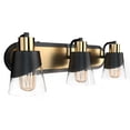 thumbnail image 2 of LIGHTINN 3-Light Bathroom Vanity Dimmable Lights with Clear Glass Shade, Bathroom Light Fixture over Mirror,Fits E26 Bulbs (Not Included), 2 of 8