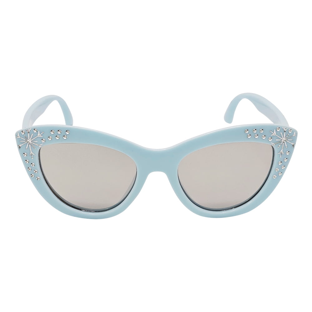 Frozen Blue Bling with Snowflake Cat Eye Sunglasses