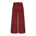 thumbnail image 6 of Plebaso Women's Flowy Wide Leg Pants Ruffle Hem Tiered Palazzo Pants Elastic Waist Beach Flare Trousers, 6 of 7