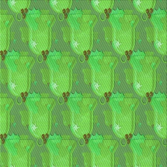 Ahgly Company Machine Washable Indoor Square Transitional Dark Lime Green Area Rugs, 8' Square