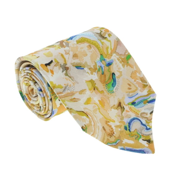 Missoni U1977  Peach/Brown Floral 100% Silk Tie for mens