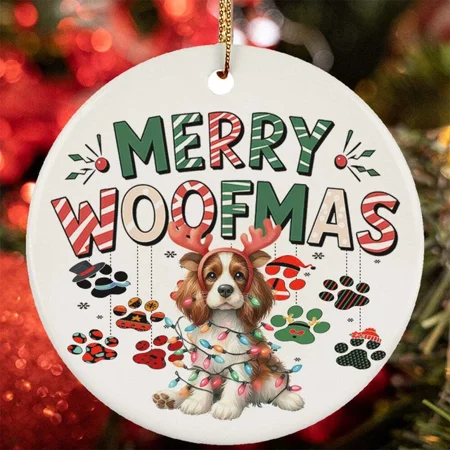 Vesco Merry Woofmas Welsh Springer Spaniel Dog Paws Lover Christmas Ornament Gift 1PC