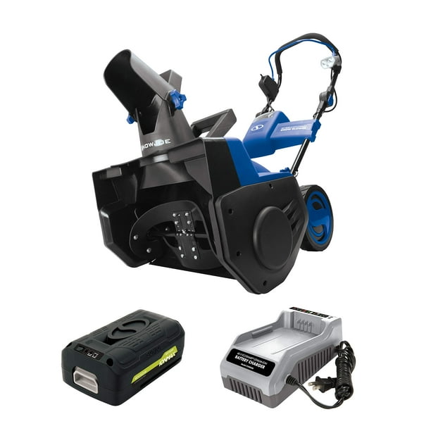 Restored Snow Joe iON21SBPRO 21Inch 40 Volt 5 Cordless Single Stage Snow Blower, w/5.0Ah