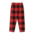 thumbnail image 5 of Kll Womens Buffalo Plaid Red Black Print Pajama Pants Soft Pajama Bottoms For Women Cozy Lounge Pants, 5 of 9
