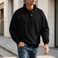 thumbnail image 4 of Gytharion Men's Mock Neck Sweatshirts Snap Button Ribbed Hem Solid Color Classic Pullovers Fall Warm Cozy Pullover Tops, 4 of 8