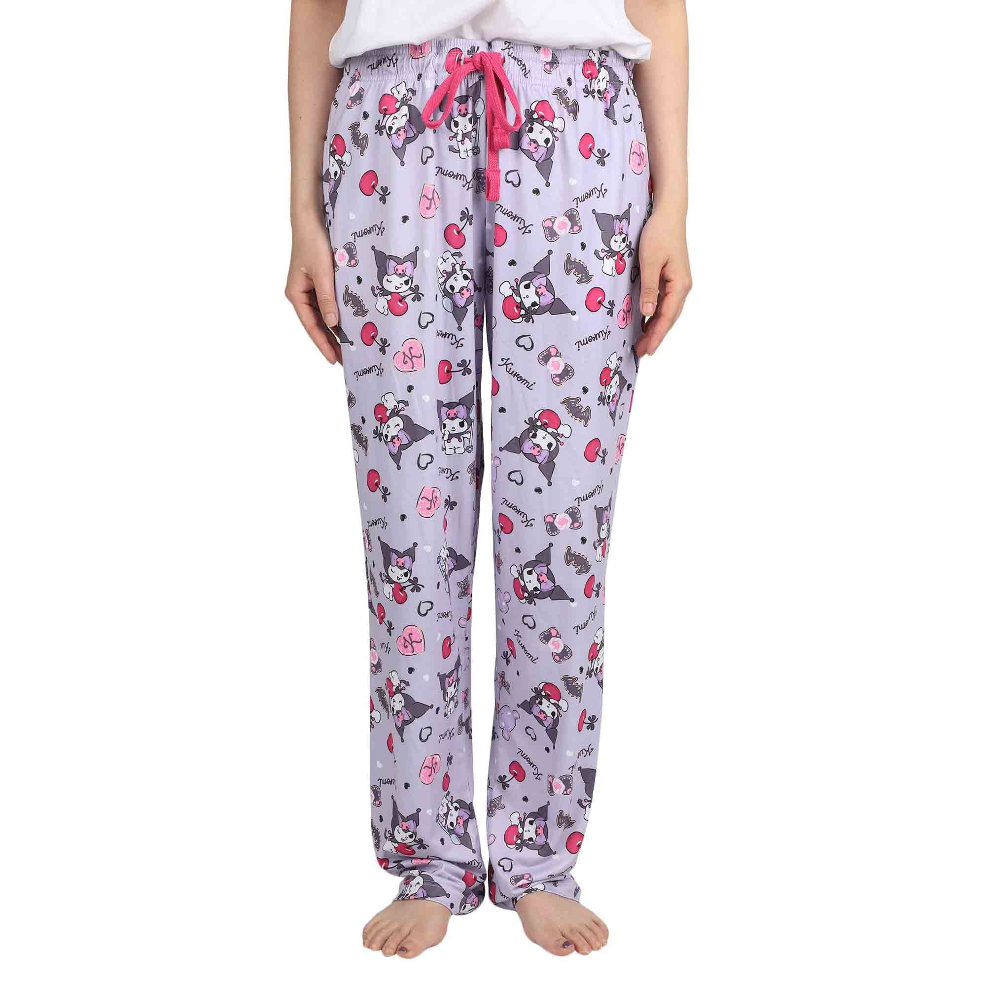 Kuromi Women s Punk Rabbit Allover Print Design Adult Lounge Pajama Pants For Men And Women Grey X Large