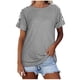 thumbnail image 2 of Fiudx Ropa de Mujer Top de Cuello Redondo de Manga Corta Suelto Estampado Casual para Mujer, 2 of 7